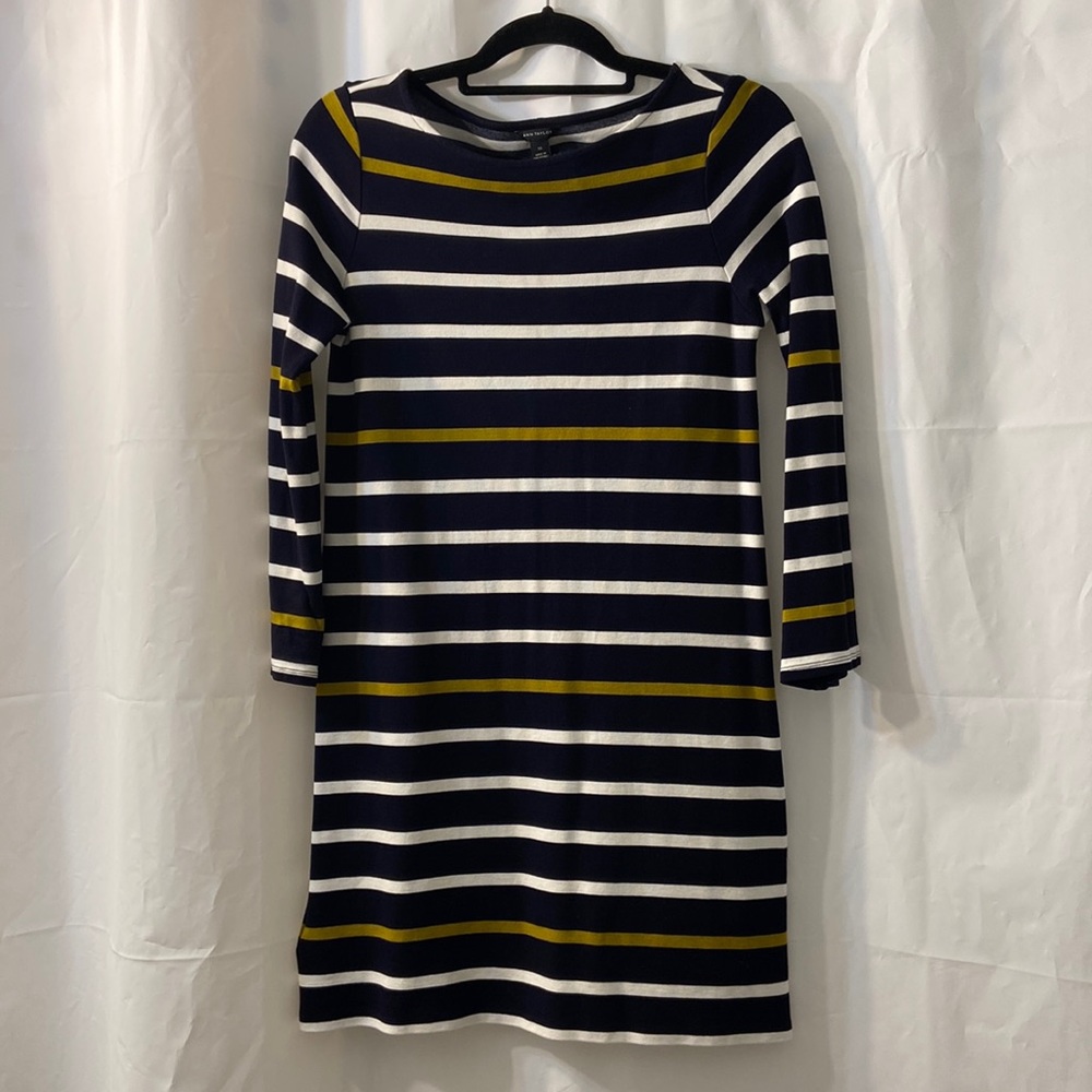 Ann Taylor Strip Long Sleeves Sweater Dress